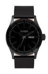 NIXON NIXON THE SENTRY LEATHER STRAP WATCH, 42MM,A105001