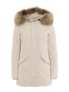 Woolrich Ivory Polyester Luxury Arctic Down Jacket In Light Grey