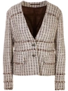 ELEVENTY WHITE AND BROWN CHANEL JACKET
