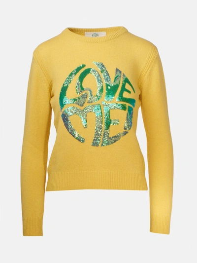 Alberta Ferretti Recycled Cashmere Sweater In Yellow