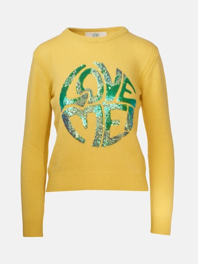 Alberta Ferretti Recycled Cashmere Jumper In Yellow