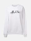 Off-white Script 21 Sweatshirt In White Cotton In White