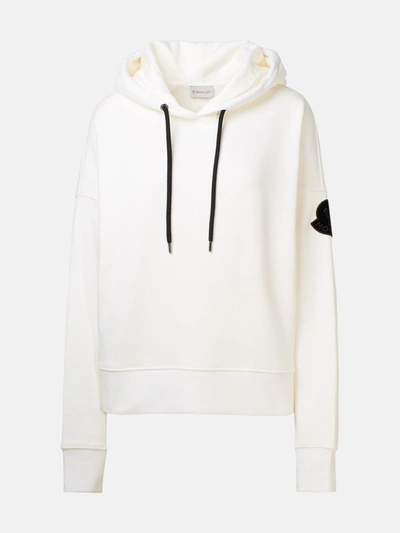 Moncler Felpa Cappuccio Bianca In White