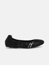 Hogan H511 Black Silver Flat Ballerina Shoes In Black