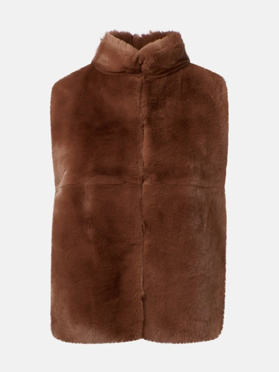 Peserico Brown Wool Waistcoat