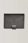 Ganni Textured Leather Mini Wallet Black One Size