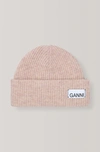 Ganni Knit Hat In Tapioca