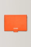 Ganni Smooth Leather Compact Wallet In Dragon Fire