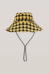 GANNI SEERSUCKER CHECK HAT,5714667067188