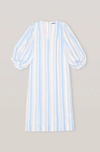 GANNI SEERSUCKER STRIPE DRESS,5714667067843