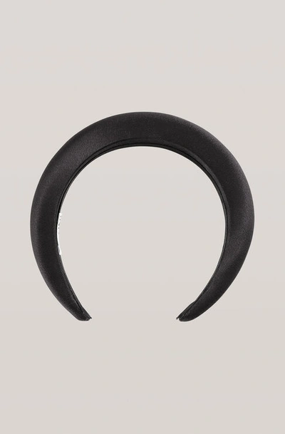 Ganni Padded Nylon Accessories Headband In Black