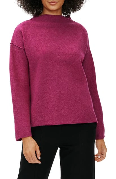 Eileen Fisher Boiled Wool Blend Box Top In Cerse