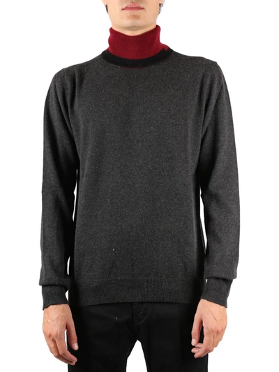 Maison Margiela Cashmere Blend Turtleneck Sweater In Grey,red