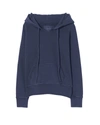 Nili Lotan Janie Distressed Cotton-jersey Hoodie In Navy