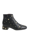 SEE BY CHLOÉ ABBY BLACK ANKLE BOOTS WITH GOLDEN STUDS