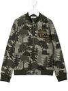 Dolce & Gabbana Forest Print Bomber Jacket In Green