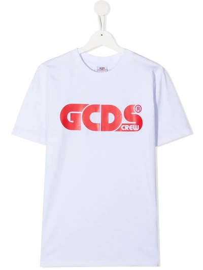 Gcds Teen Logo-print T-shirt In White