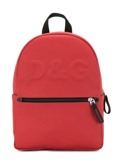 Dolce & Gabbana Kids' Logo-embossed Backpack In Red