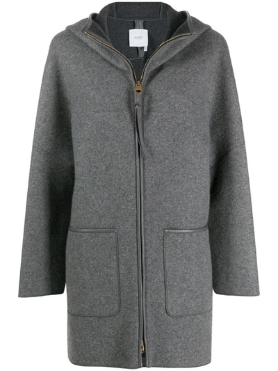 Agnona Oversized Hooded Jacket In Grey