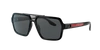 Prada Polarized Dark Grey Rectangular Mens Sunglasses Ps 01xs Dg002g 59 In Polar Dark Grey