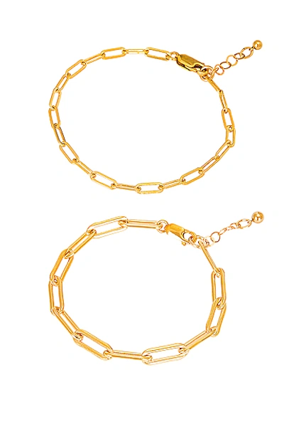 Jordan Road Jewelry For Fwrd Le Duo Bracelet Stack In Gold