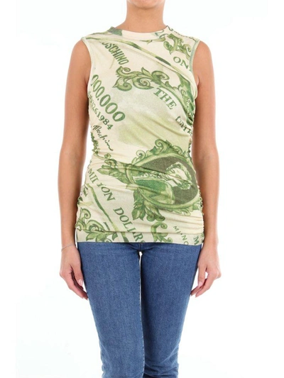 Moschino Couture Two-tone Sleeveless Top In Green