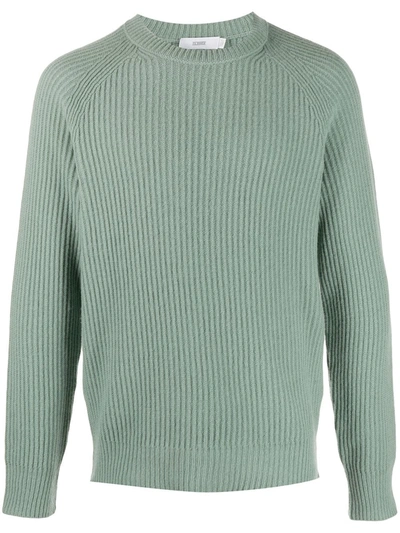 Closed Raglan Wool Jumper In Green