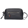 SANTONI MEN TOILETRY BAG U1857 EMBOSSED CALFSKIN LOGO BLACK