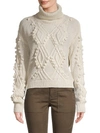 ALLISON NEW YORK Pom-Pom Diamond-Knit Turtleneck Sweater,0400013035862