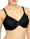Wacoal Back Appeal Polka-dot Pattern Minimiser-cup Stretch-woven Bra In Black