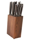 BERGHOFF ROSEWOOD 9-PIECE WOODEN & STAINLESS STEEL KNIFE SET,0400011744723