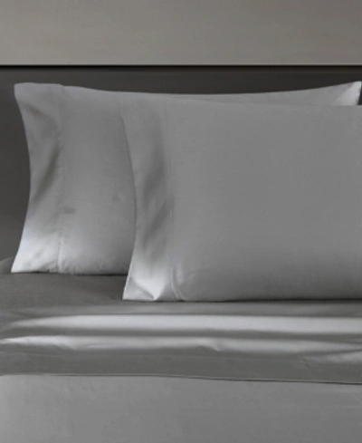 Vera Wang Solid 800 Thread Count Cotton Sateen 4 Piece Sheet Set, Queen In Steel Gray