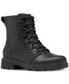 Sorel Women's Lennox Leather Combat Boots In Black