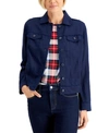 Charter Club Women's 100% Linen Jacket, Created For Macy's In Intrepid Blue