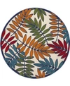 Nourison Aloha Alh18 Multi 4' Round Rug In Multi