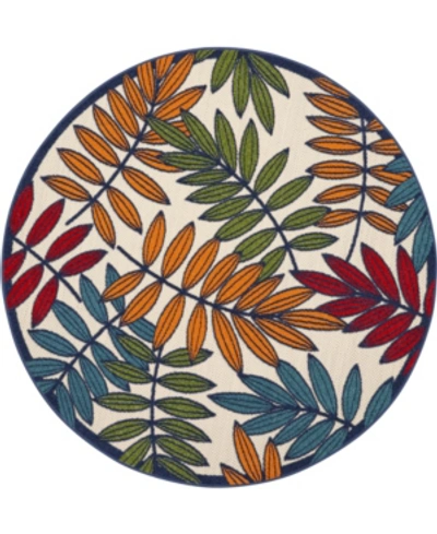 Nourison Aloha Alh18 Multi 5'3" Round Rug