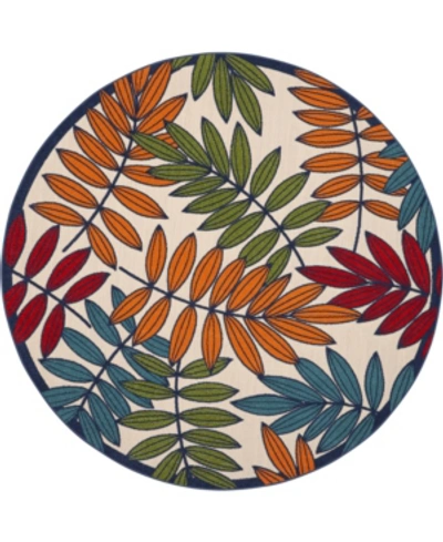 Nourison Aloha Alh18 Multi 7'10" Round Rug