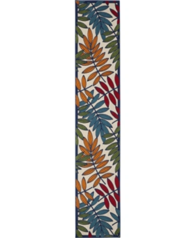 Nourison Aloha Alh18 Multi 2'3" X 12' Runner Rug