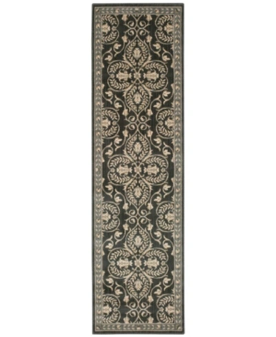 Nourison Riviera Ri01 Charcoal 2'3" X 8' Runner Rug