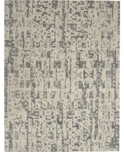 Nourison Silk Shadows Sha19 Ivory And Gray 8'6" X 11'6" Area Rug In Ivory/gray