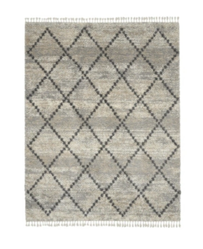 Nourison Oslo Shag Osl01 Silver 7'10" X 10'6" Area Rug