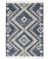 Nourison Oslo Shag Osl02 Denim 5'3" X 7'9" Area Rug In Denim