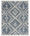 Nourison Oslo Shag Osl02 Denim 7'10" X 10'6" Area Rug In Denim