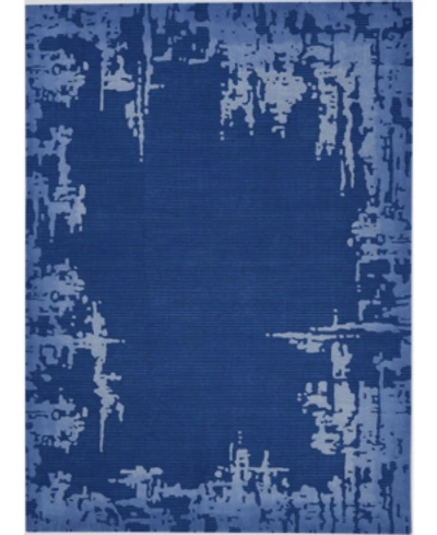 Nourison Symmetry Smm02 Navy 8'6" X 11'6" Area Rug In Blue