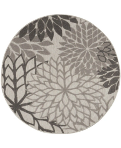 Nourison Aloha Alh05 Silver 5'3" Round Rug