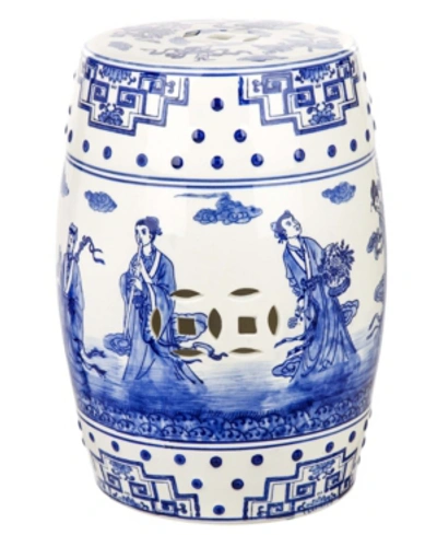 Safavieh Ocean Jewel Chinoiseries Garden Stool In Blue