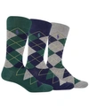 Polo Ralph Lauren Ralph Lauren Men's Socks, Dress Argyle Crew 3 Pack Socks In Dark Green