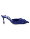 Manolo Blahnik Maysale Suede Mules In Blue