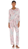 Flora Nikrooz Katelyn Printed Knit Pj Set In Grey