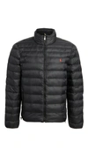 Polo Ralph Lauren Embroidered Logo Quilted Padded Jacket In Polo Black